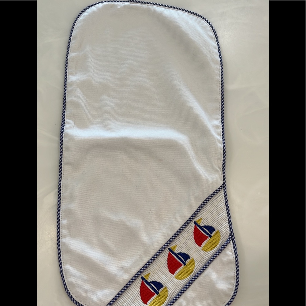 Smocked burp cloth